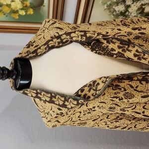 Brown and tan pashmina type scarf head covering made in India